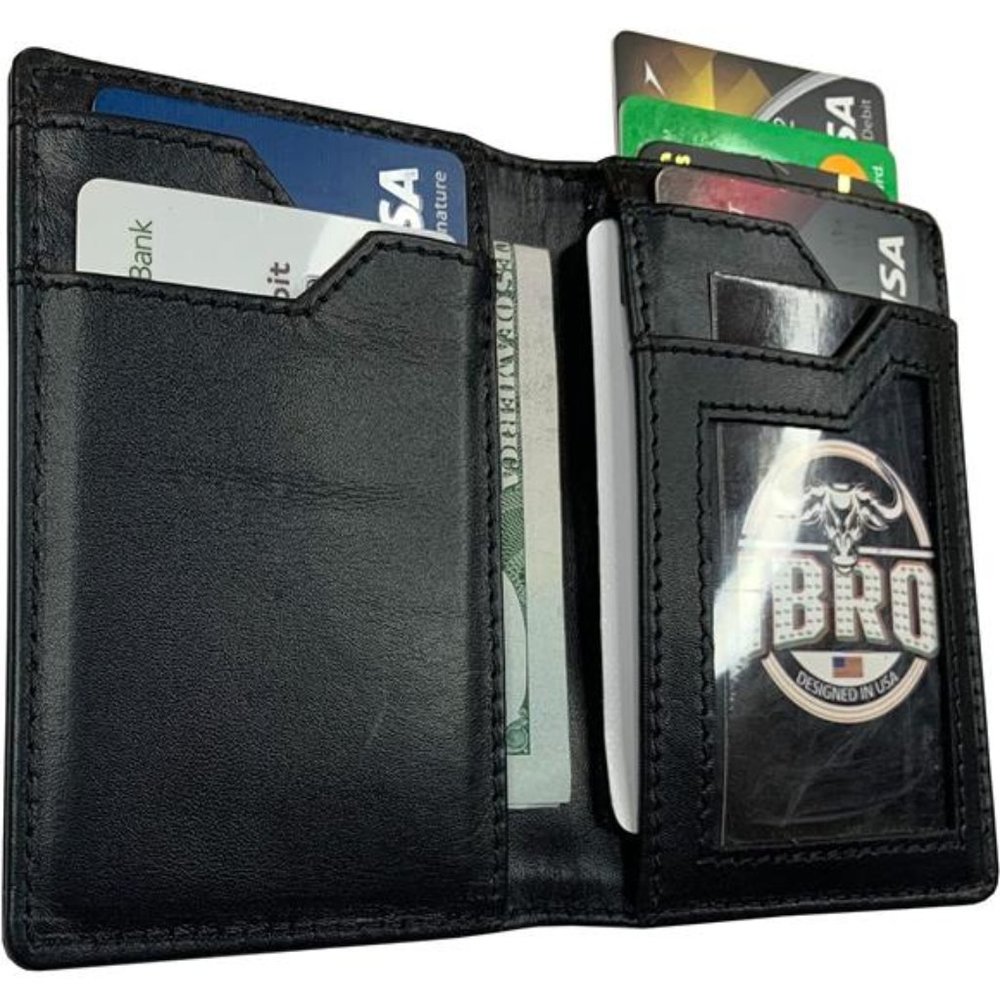 IBRO Men's Slim RFID Blocking Wallet ID Pocket Extra Capacity Wallet